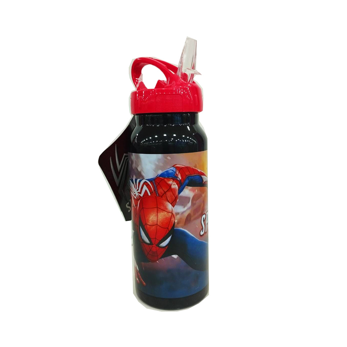 Printed Water Bottle - Red/Spider-Man - Kids