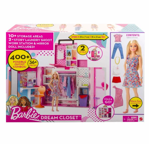 Barbie Doll and Fashion Set, Barbie Clothes with Closet