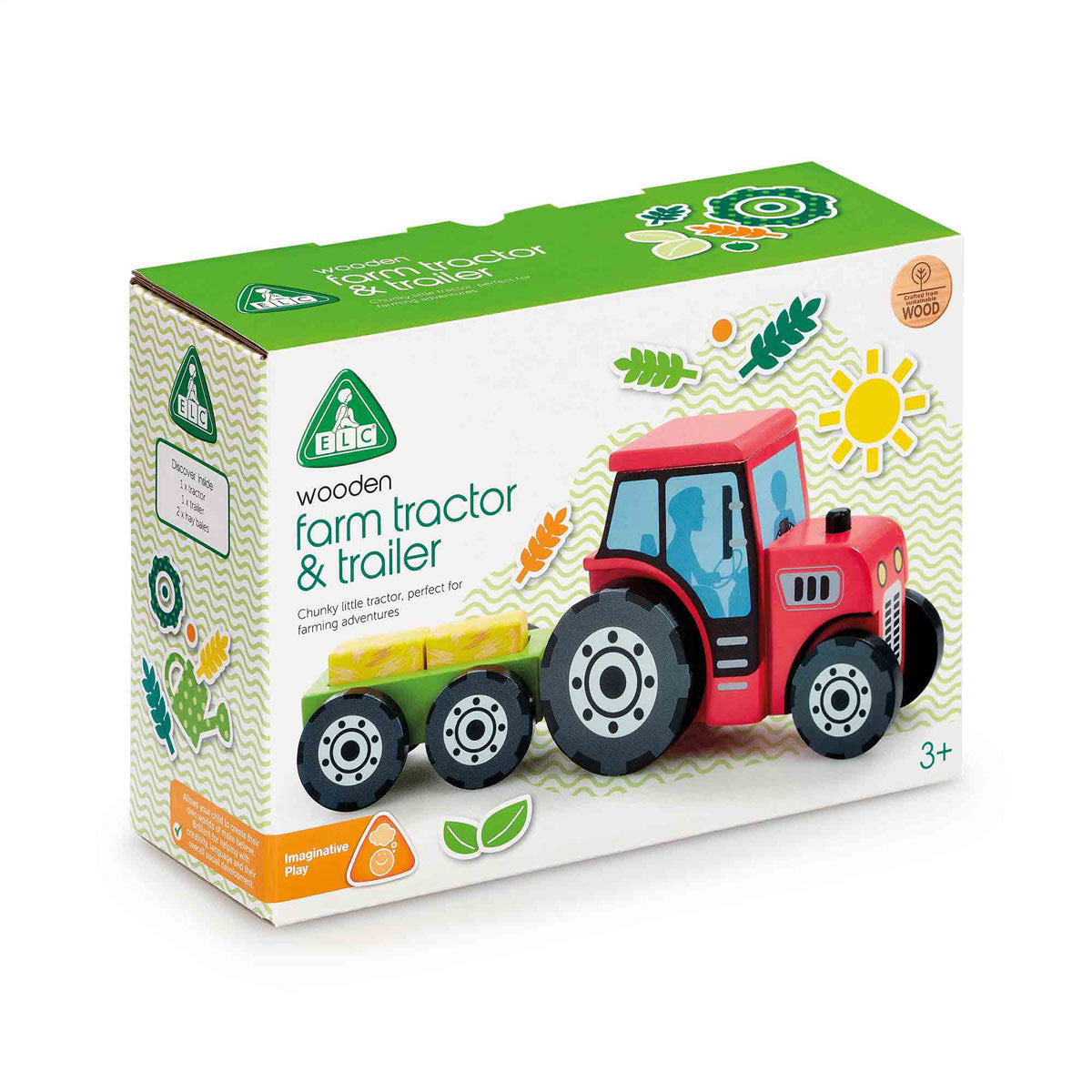 Early Learning Centre Wooden Farm Tractor and Trailer