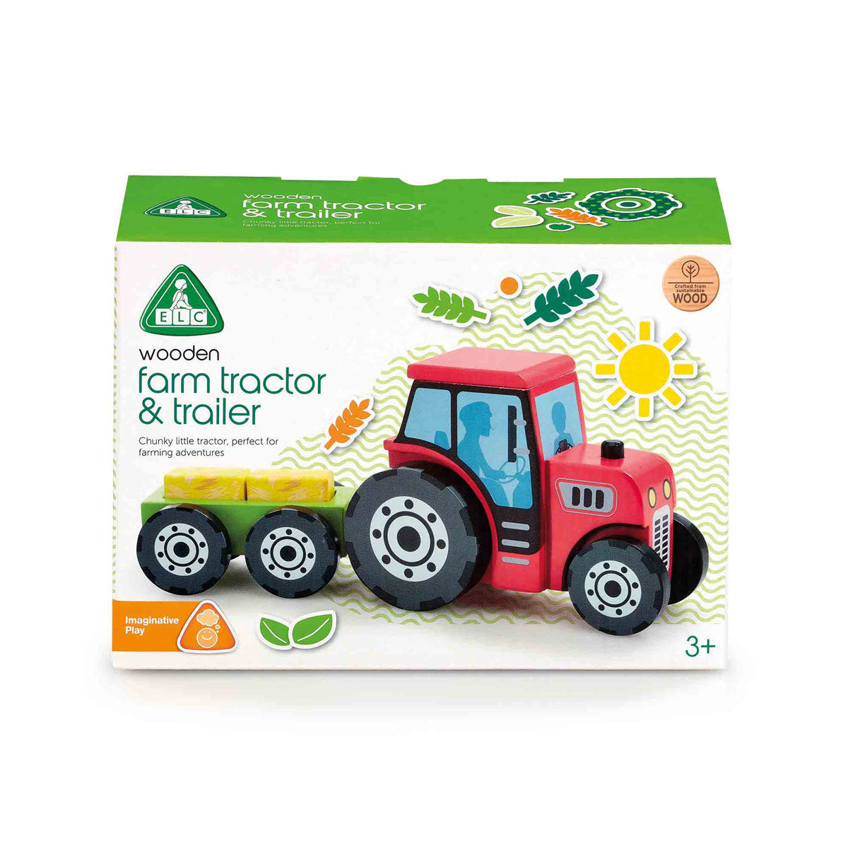 Early Learning Centre Wooden Farm Tractor and Trailer