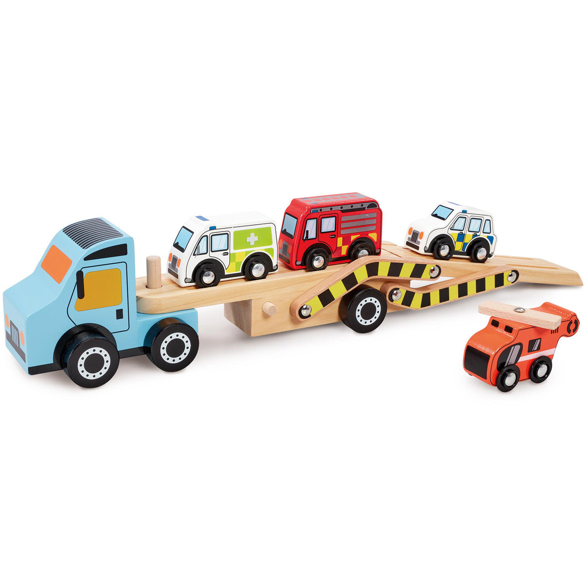 Early Learning Centre Wooden Emergency Car Transporter Vehicle