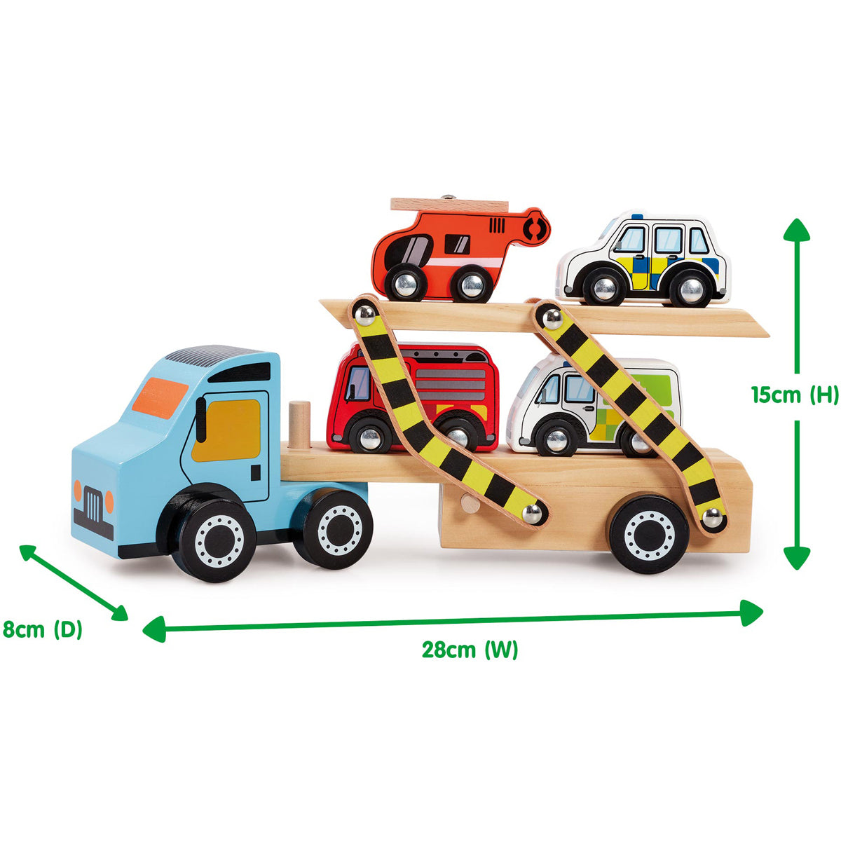 Early Learning Centre Wooden Emergency Car Transporter Vehicle