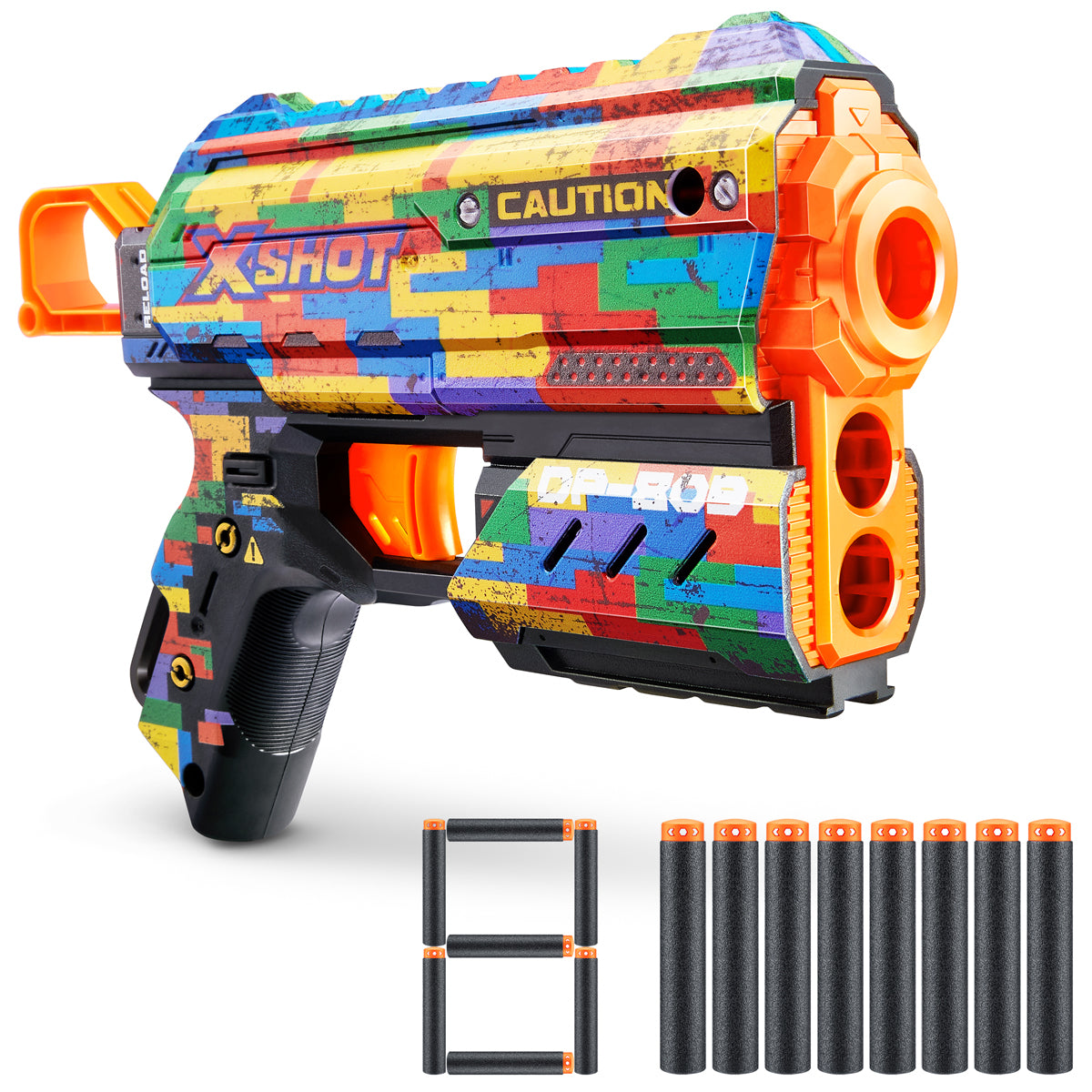 X-Shot Skins  Flux  Blaster with 8 Darts by ZURU (Colours Vary)