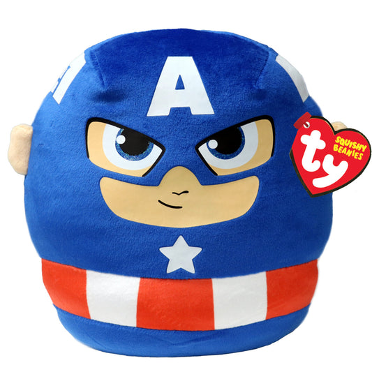 Ty Squishy Beanies - Captain America 25cm Soft Toy