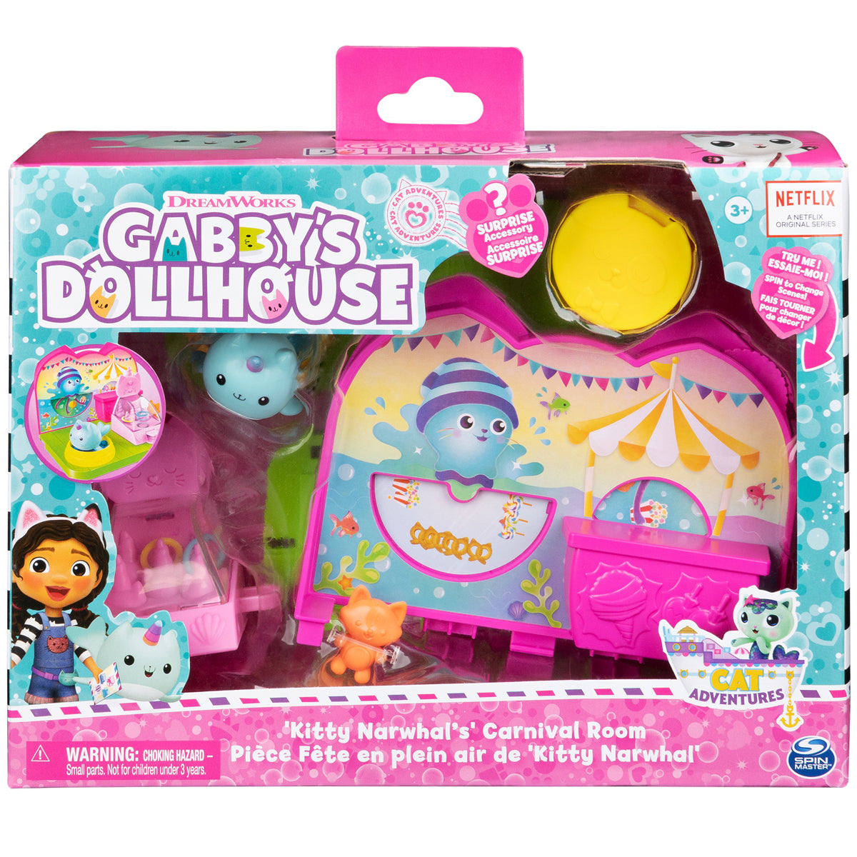 Gabbys Dollhouse Kitty Narwhals Carnival Room Playset