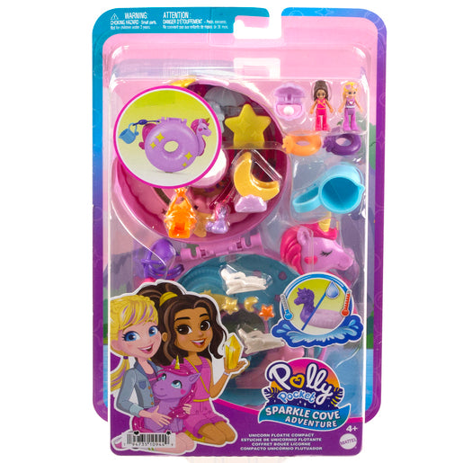 Polly Pocket Sparkle Cove Adventure Unicorn Floatie Compact Playset