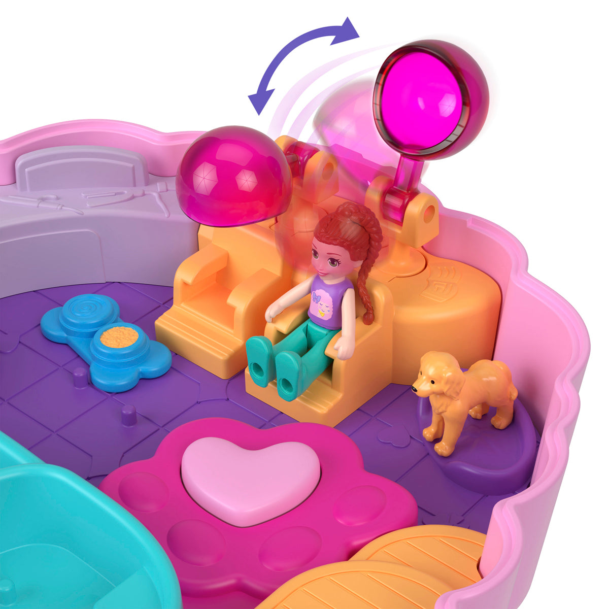 Polly Pocket Groom & Glam Poodle Compact Playset