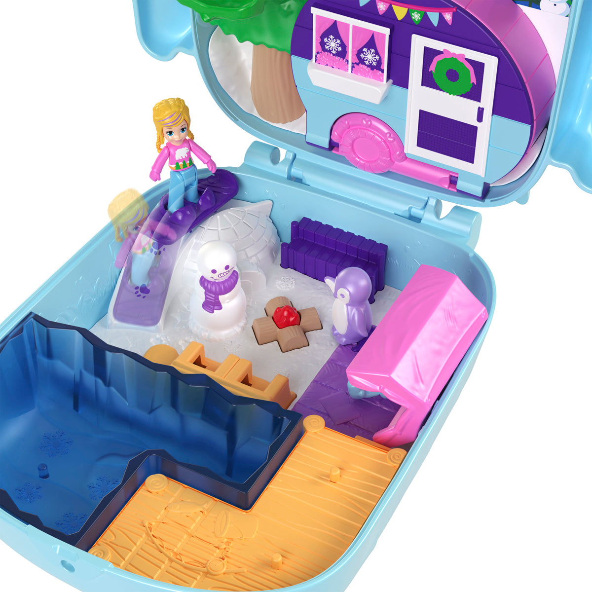 Polly Pocket Pajama Party Snowy Sleepover Owl Compact Playset