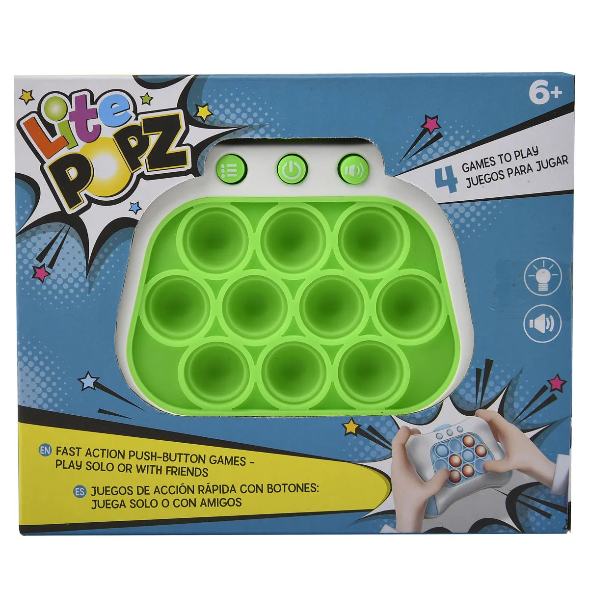 Lite Popz Push Button Game - Green