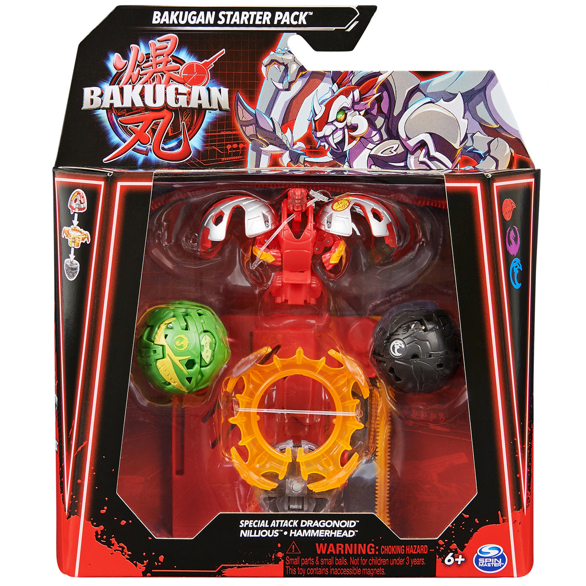 Bakugan Starter Pack - Special Attack Dragonoid, Nillous and Hammerhead Figures