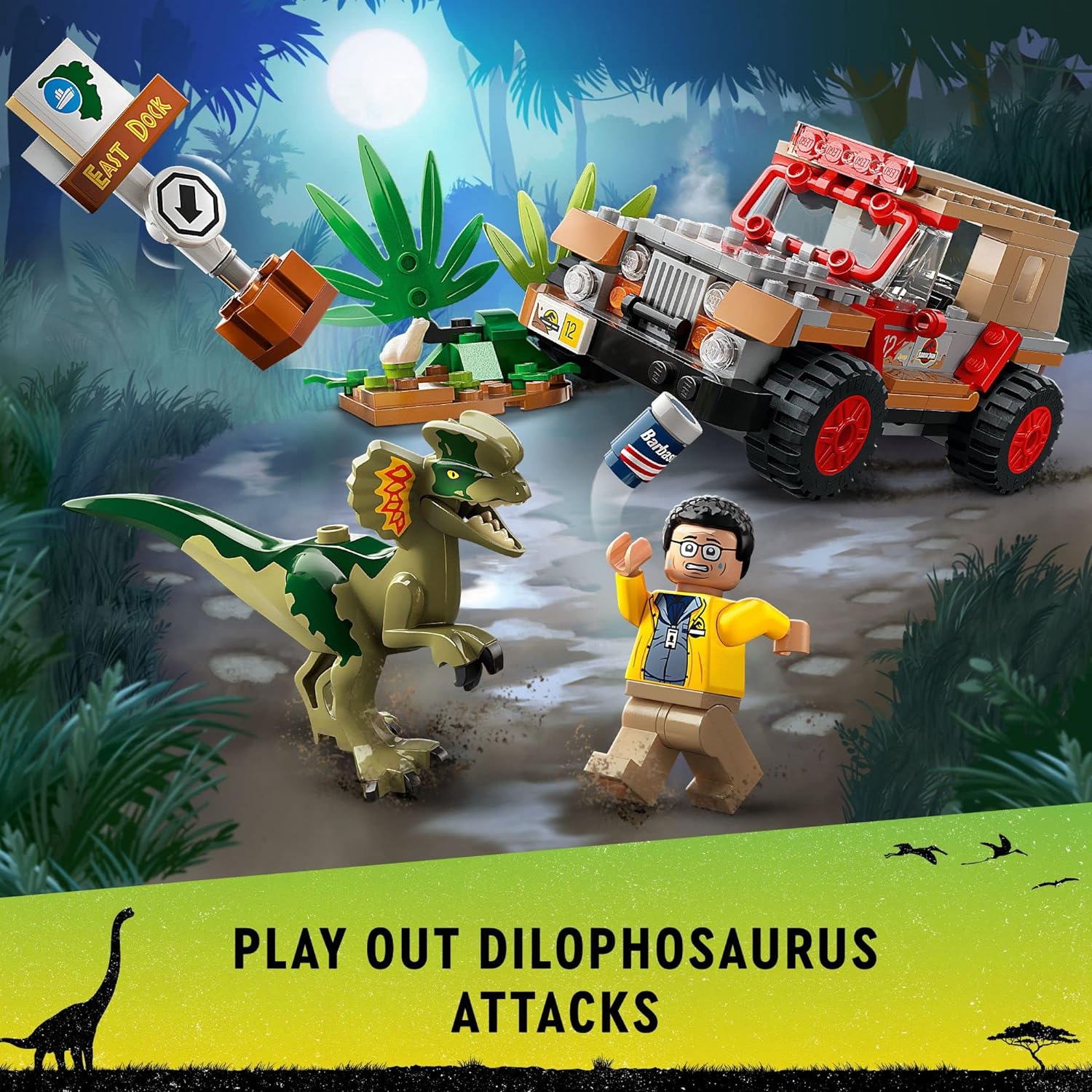 Lego jurassic world dilophosaurus sales attack