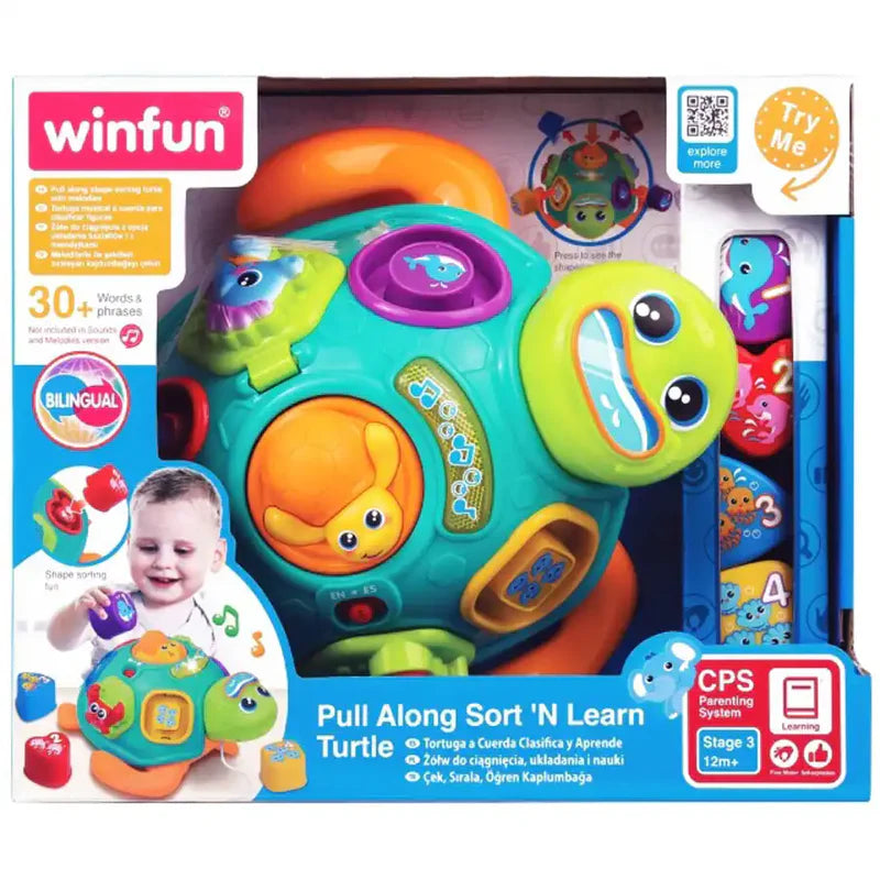 Winfun Pull Along Sort N Learn Turtle