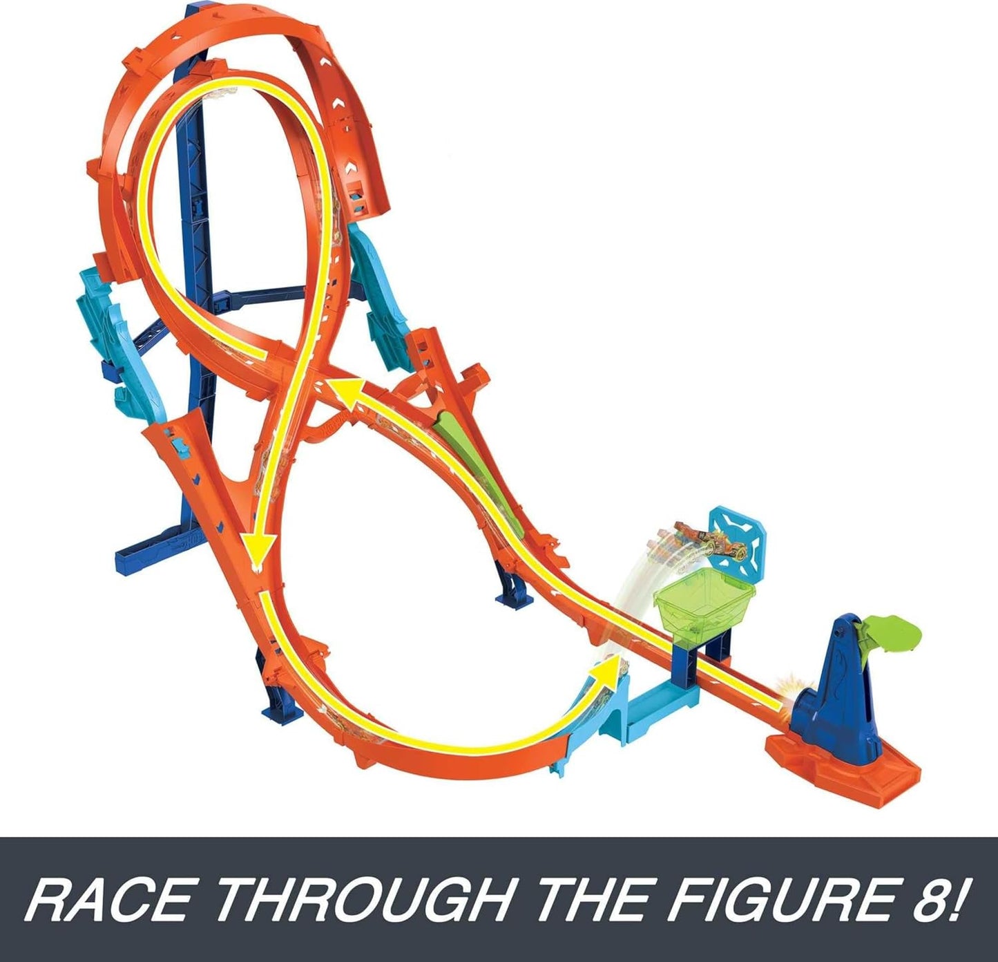 Hot Wheels Toy Car Track Set with Figure-8 Jump