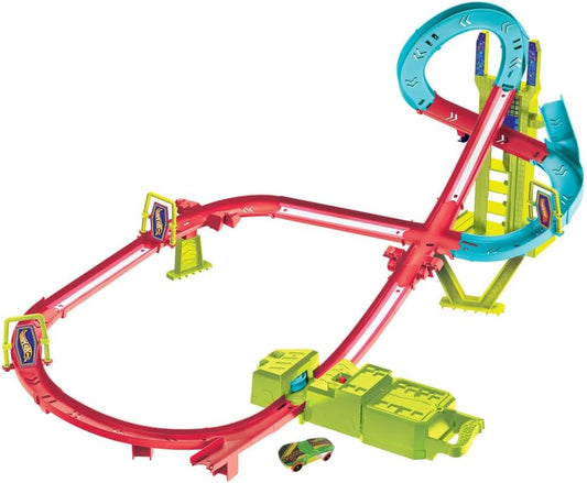 Hot Wheels Neon Speeders Skyscraper Speed Circuit Track Set