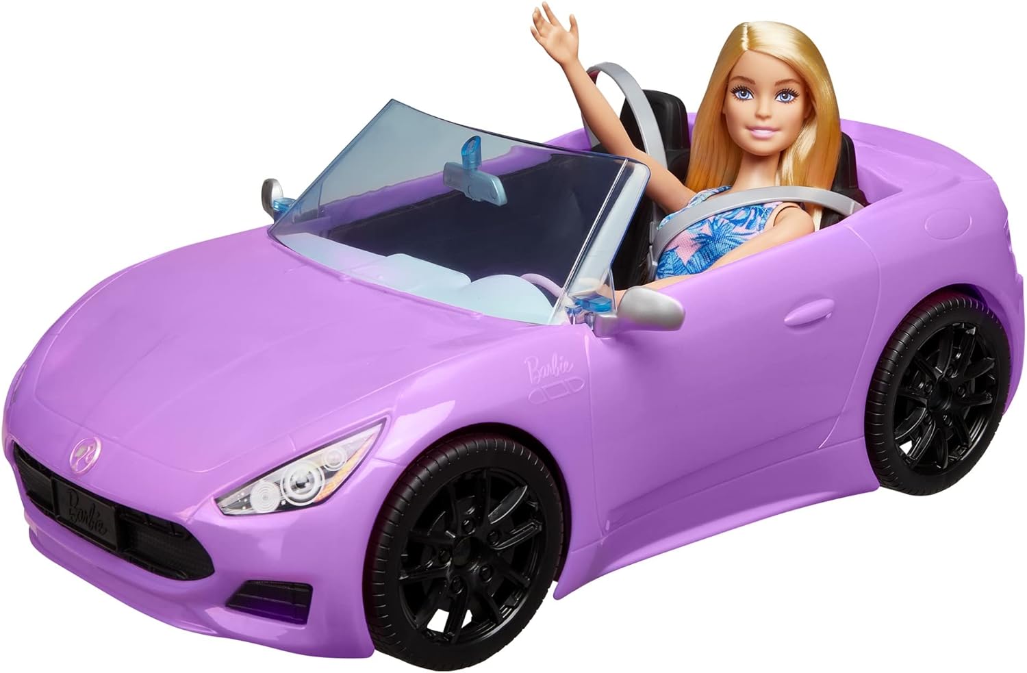 Barbie convertible store car and doll