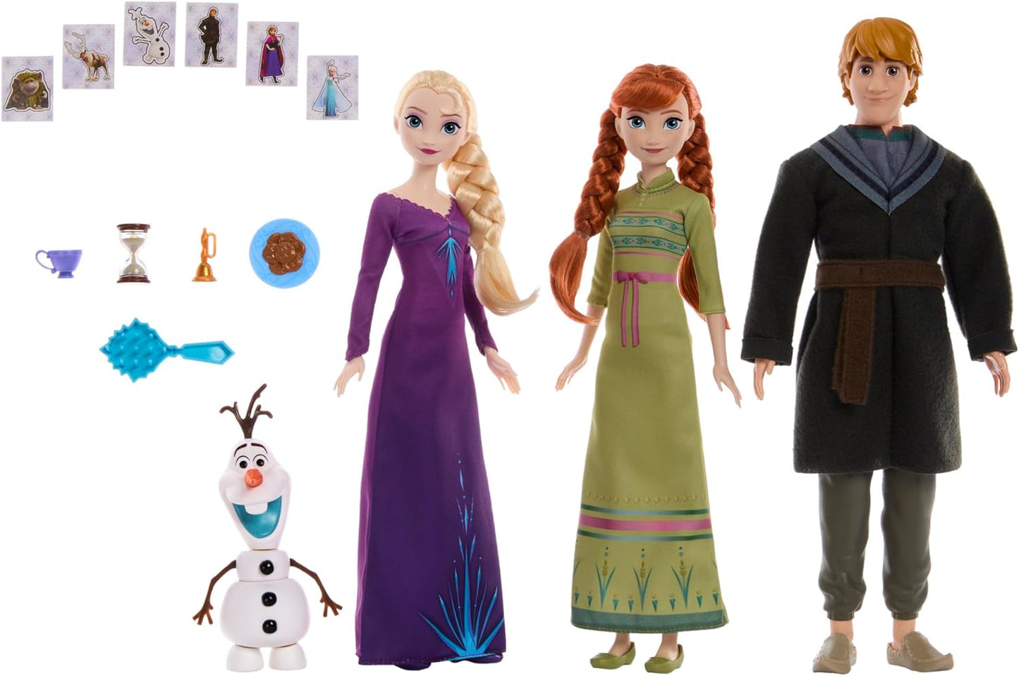 Disney Frozen - Party Set with Movable Anna, Elsa and Kristoff Dolls, Snowman Olaf, Accessories